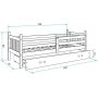 Carino juniorsng med frvaringslda 80 x 190 cm - Valfri frg