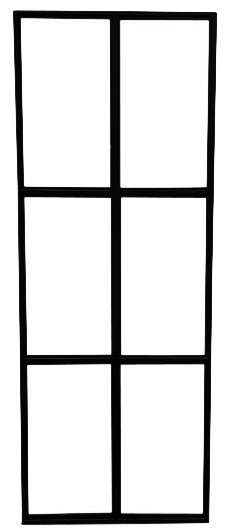 Lisa Rumsavdelare / Industrivgg glas 90x240 cm Svart