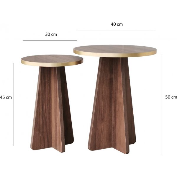 Set de table d\\\'appoint Mushroom Ø30/40 cm - Or/noyer Set de table d\\\'appoint Mushroom Ø30/40 cm - Or/noyer