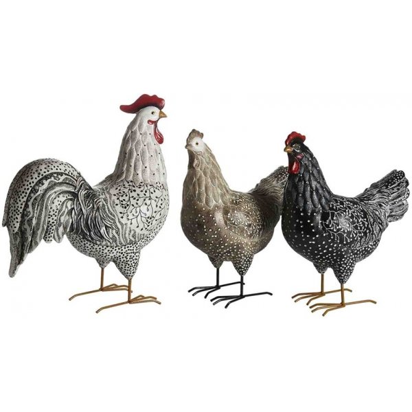 Dcoration poule 31 x 18 x 39 cm - Noir