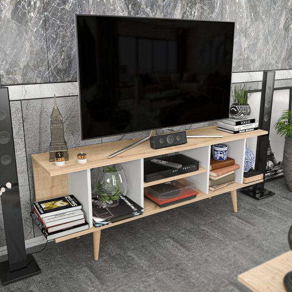 Banc média Akya - Chêne saphir/blanc Banc média Akya - Chêne saphir/blanc