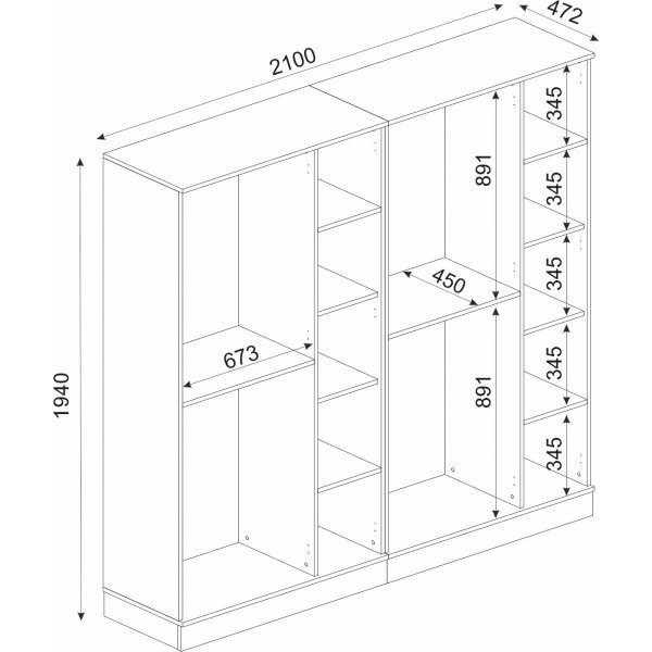 Ravenna garderob - Vit/guld