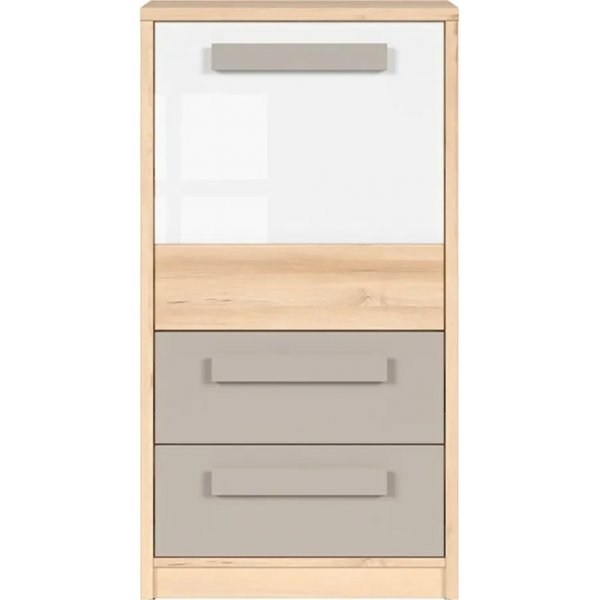 Namek ladekast - Beuken/wit/grijs