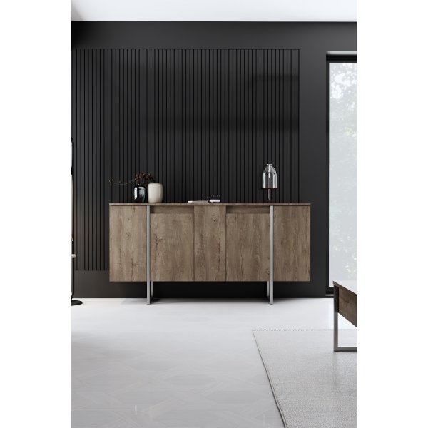 Buffet Lux - Noyer/argent