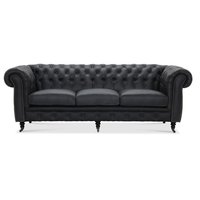 Chesterfield Cambridge 3-sits soffa - Svart anilinläder Chesterfield Cambridge 3-sits soffa - Svart anilinläder