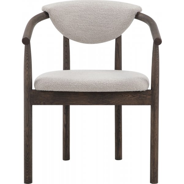 Ryan matstol - Beige boucle/brunoljad ek Ryan matstol - Beige boucle/brunoljad ek