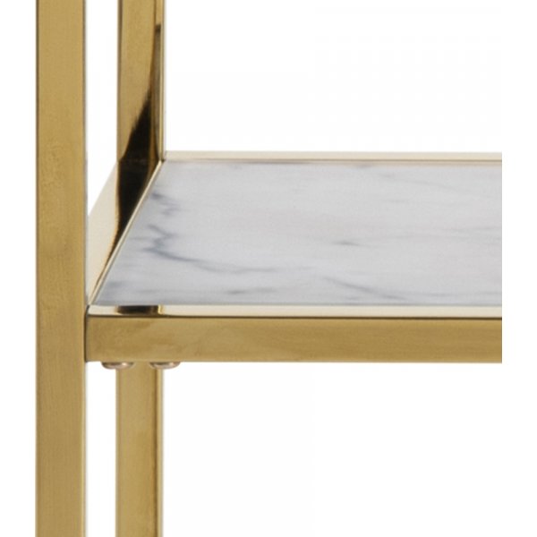 Alisma consoletafel 79,5 cm - Wit marmer/goud