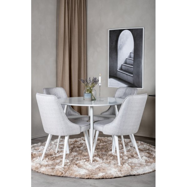 Chaise de salle à manger Alice Deluxe - Gris clair/blanc Chaise de salle à manger Alice Deluxe - Gris clair/blanc