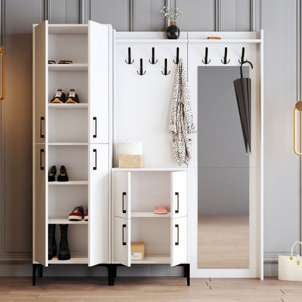 Meuble hall berlinois abc - Blanc