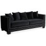 Cloude 2-sits soffa med nitar - Svart (Sammet)
