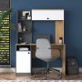 Hanna skrivbord 7, 117 x 46 cm - Antracit/valnt/vit