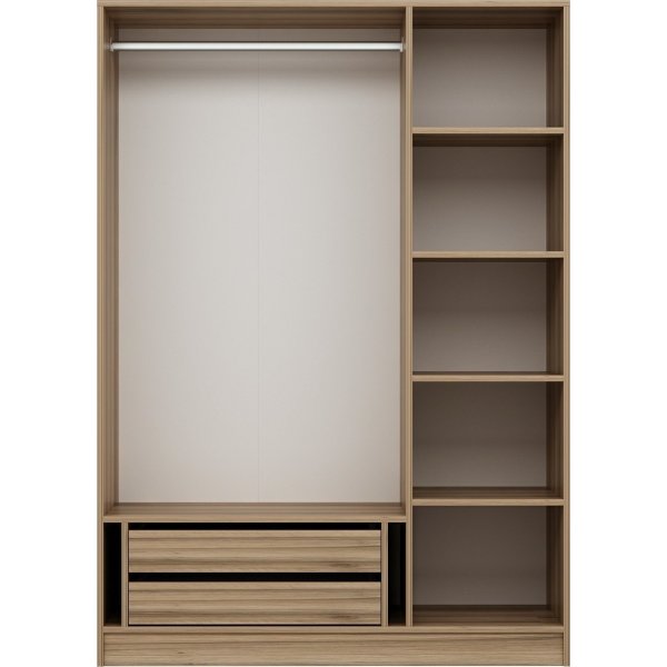 Cikani kledingkast 135x52x210 cm - Eiken Cikani kledingkast 135x52x210 cm - Eiken