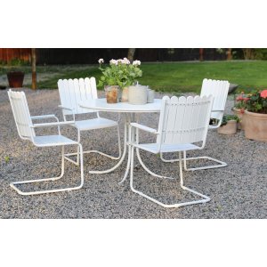 Kivik matgrupp bord inkl. 4 stolar - Vit + Möbelvårdskit för textilier