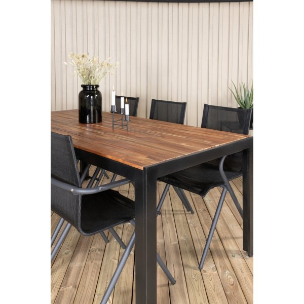 Bois utematgrupp med 6 st Alina stolar - Svart/Natur Bois utematgrupp med 6 st Alina stolar - Svart/Natur