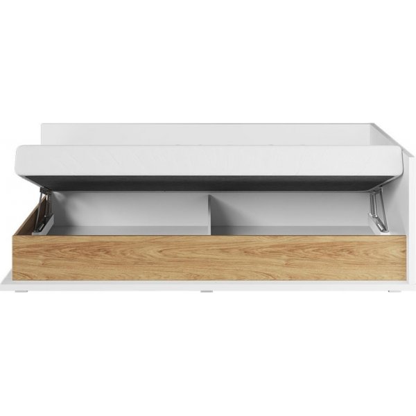 Simi bed rechts 90 x 200 cm - Wit/hickory Simi bed rechts 90 x 200 cm - Wit/hickory