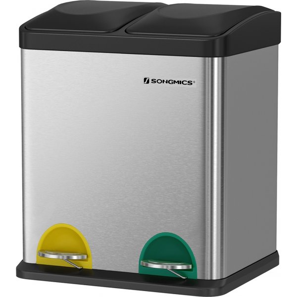 Maiken soptunna 30 l - Silver/svart