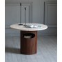 Arto runt soffbord hjd 60 cm - Valnt / Travertin