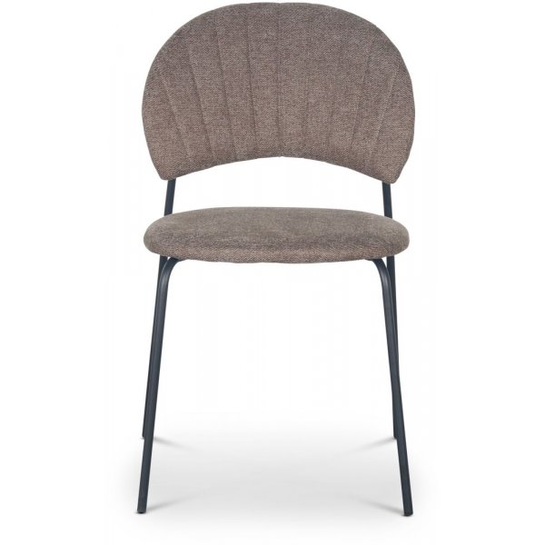 Stol brunt tyg svarta ben