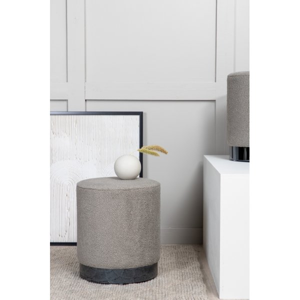 Pouf Rmi - Peluche gris beige