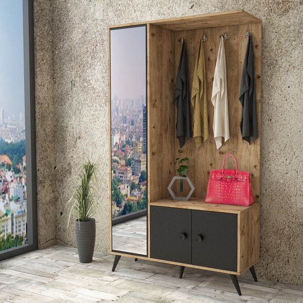 Vilamo hallmöbel - Furu/svart Vilamo hallmöbel - Furu/svart