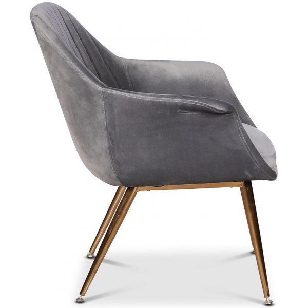 Flappy karmstol - Grå sammet / mässingsben Flappy karmstol - Grå sammet / mässingsben
