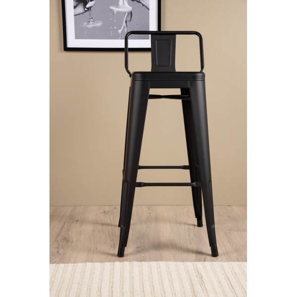 Tabouret de bar plat Tempe - Noir