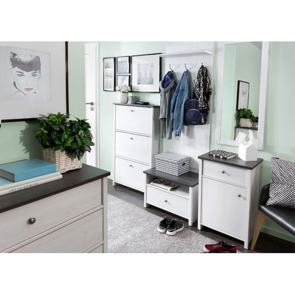 Salvador sngbord - Vit bets / svart bets