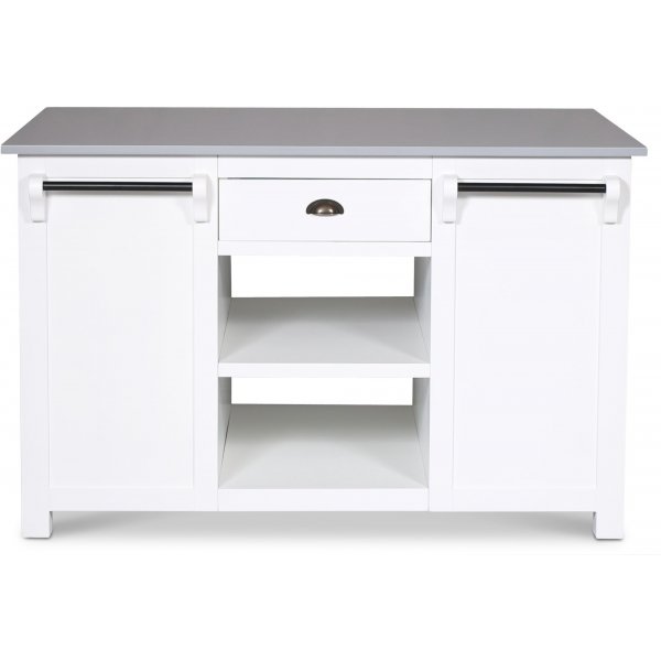 Heritage wit keukeneiland met grijs blad