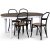 Skagen matgrupp; matbord 160/210x90 cm - Vit / brunoljad ek med 4 st Danderyd No.16 stolar Svarta