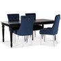Paris matgrupp svart bord med 4 st Tuva Decotique stolar i bl sammet