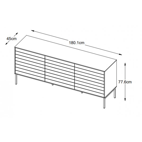 Buffet Inez en chêne huilé marron - largeur 180 cm Buffet Inez en chêne huilé marron - largeur 180 cm