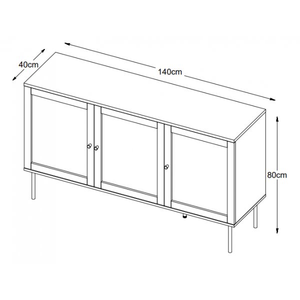 Buffet menu noir 140 cm Buffet menu noir 140 cm