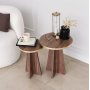 Mushroom sidobordset 30/40 cm - Guld/valnt