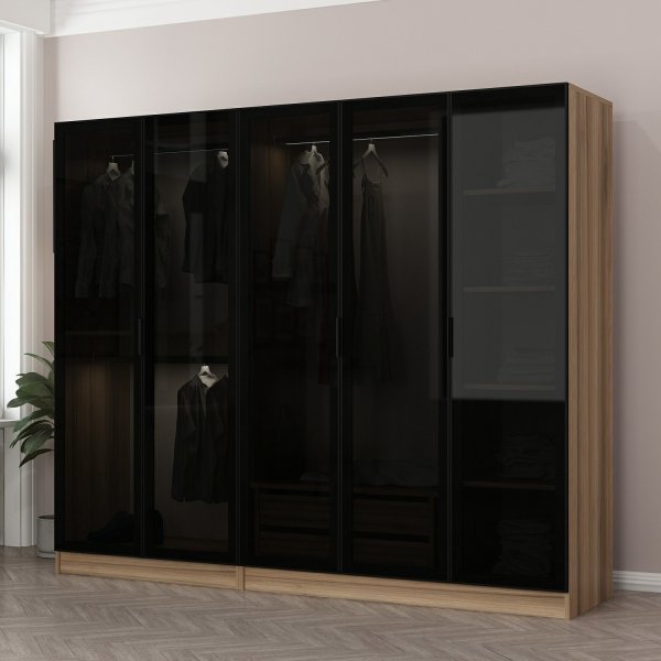 Cavolo garderob 225x52x210 cm - Brun/fume Cavolo garderob 225x52x210 cm - Brun/fume