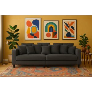 Soffa 4-sits 270 cm antracit tyg - Brandy Soffa 4-sits 270 cm antracit tyg - Brandy