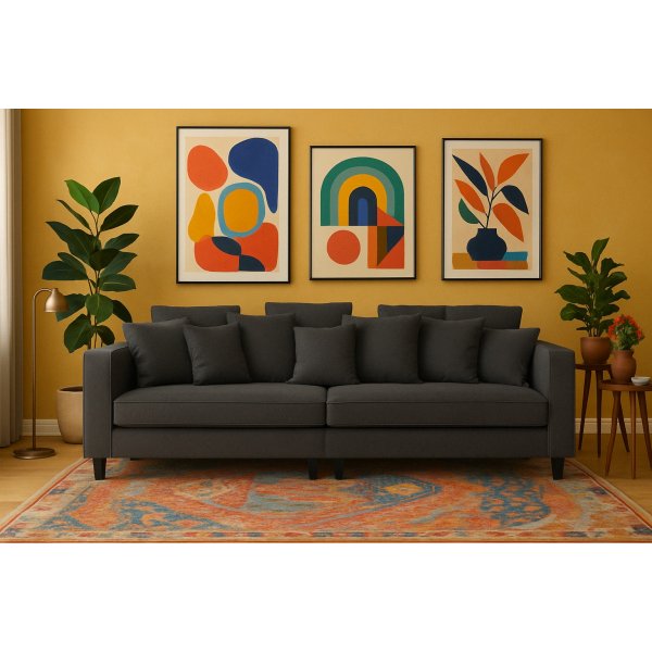 Soffa 4-sits 270 cm antracit tyg - Brandy
