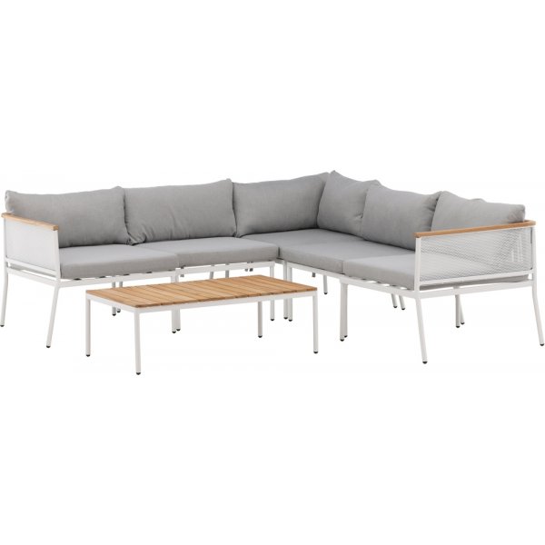 Groupe lounge Nettan - Blanc/gris clair Groupe lounge Nettan - Blanc/gris clair