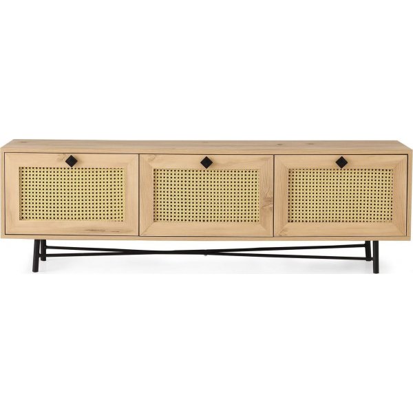 Banc multimdia Alcazar 180 cm - Chne/noir