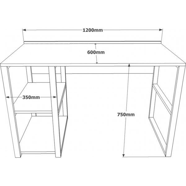 Metal skrivbord 120 x 60 cm - Furu Metal skrivbord 120 x 60 cm - Furu