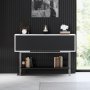 Force avlastningsbord - Svart/vit/silver