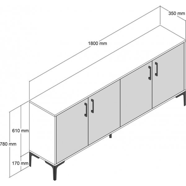 Kiev skänk 180 cm - Valnöt + Textilrengöring för möbler Kiev skänk 180 cm - Valnöt + Textilrengöring för möbler