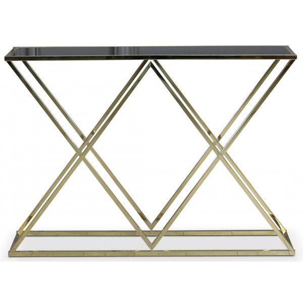 Maine konsolbord i mässing med tonat glas 107 x 30,5 cm Maine konsolbord i mässing med tonat glas 107 x 30,5 cm