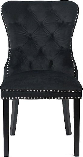 Chaise de salle à manger August - Velours noir Chaise de salle à manger August - Velours noir