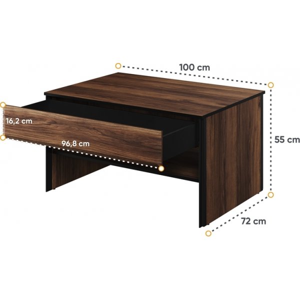 Table basse Borga - Chne Catania/noir