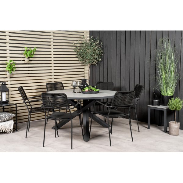 Lindos matstol - Svart Lindos matstol - Svart