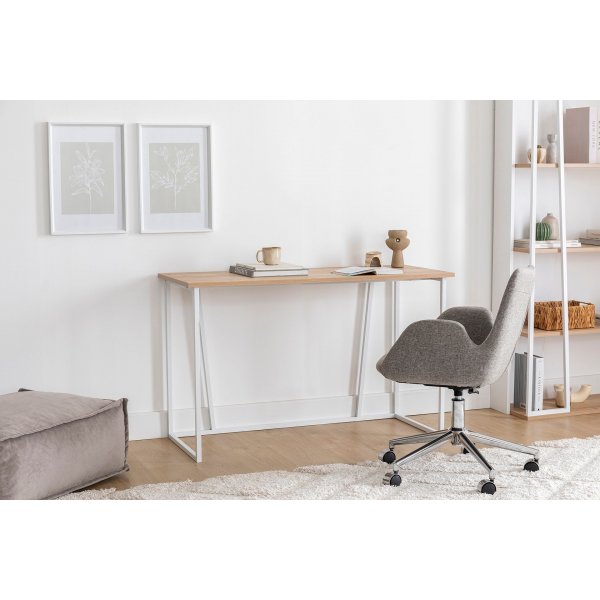 Lissa skrivbord 120 x 50 cm - Safir ek/vit