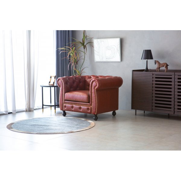 Ftlj chesterfield i brunt PU - Charles