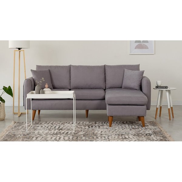 Canap divan droit Sofia - Gris