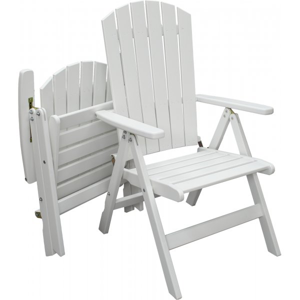 Table de groupe d'extérieur Scottsdale Ø112 cm avec 4 chaises de position Kungshamn - Blanc Table de groupe d'extérieur Scottsdale Ø112 cm avec 4 chaises de position Kungshamn - Blanc