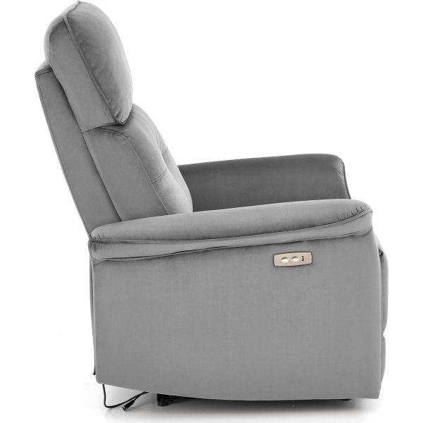 Fauteuil inclinable électrique Semir avec USB - velours gris Fauteuil inclinable électrique Semir avec USB - velours gris